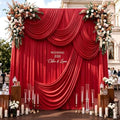 10ftx14ft Red Backdrop Curtain for Wedding Parties by PartyVillage