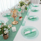 DaYammi 350PCS Green Glitter Plastic Dinnerware Set for 50 Guests - Image 5