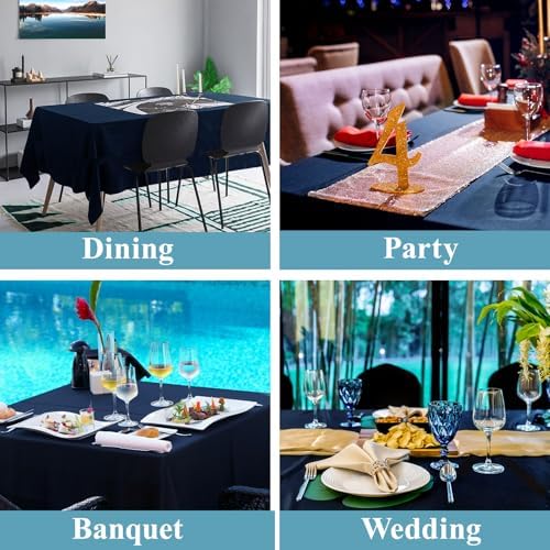 VidaFete 10 Pack 90 * 132inch Navy Rectangle Tablecloth for 6ft Tables - Image 6