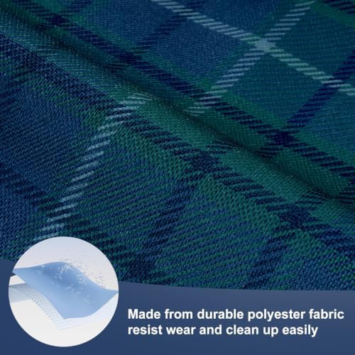 6 Pcs 72 X 13 Tartan Plaid Table Runner, Green Blue Tartan Baby Shower - Image 4