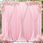 Pink Backdrop Curtains-Wrinkle-Free Polyester Photography Drapes Party Curtain Background for Baby Shower Wedding Decorations- 40 X10FT - Image 4