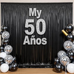 10ftx10ft Shimmer Black Sequin Backdrop Curtain for Parties, Thick Wrinkle Free Glitter Backdrop Drapes Photo Back Drop Curtains for Birthday Wedding Halloween Photography Background-2 Panels 5x10ft - Image 4