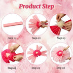 Giegxin 6 Pcs 31.5", 24" Large Pink White Yellow Crepe Paper Flowers - Image 3