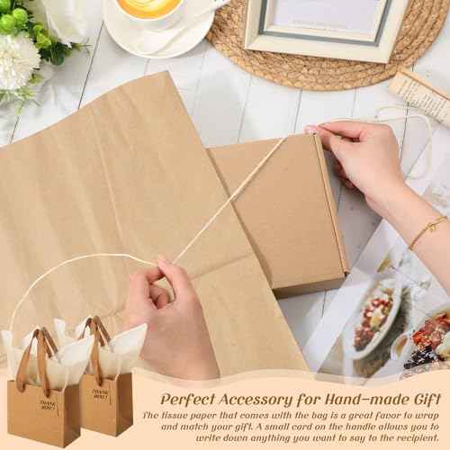 Zhanmai 100 Pcs Mini Gift Bags Bulk, Brown - Image 4