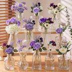 36 Pcs Artificial Flowers Table Centerpiece, Purple Series, Clear by Ferrochef