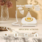UKBW Audio Guest Book Wedding Phone, Audio Phone Guestbook, Vintage Retro Style Audio Guest Book Phone for Wedding, Birthday Party, Anniversary and Other Special Occasions(Beige) - Image 2