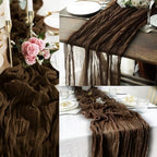 6FT 20 Pack Brown Cheesecloth Table Runner 20 x 120 Inch Long Boho Fabric Rustic Cheese Cloth Table Runner for Wedding Bridal Shower Baby Shower Gauze Sheer Birthday Party Table Decorations - Image 6