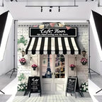 Paris Cafe Birthday Party Photography Backdrop Parisian Cafe Shop Tea Themed Bakery Buffet Decorative Backdrop Baby Shower Decorations Girls Floral French Parisian Cafe Tea Party Banner (8x6feet) - Image 5
