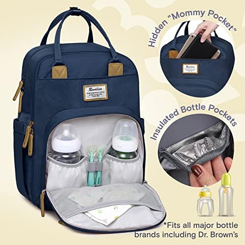RUVALINO Baby Diaper Bag Backpack with Changing Pad, Peacock Blue - Image 2