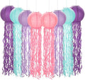 11" Blue Hanging Jellyfish Paper Lanterns Decor - Under The Sea Party & Mermaid Birthday Decorations, Baby Shower, Nautical Events, Ocean Birthday Party Decorations & Beach Room Decor (Set of 8) by Unknown