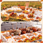 Ceenna 452 Pcs Fall Party Supplies Plates Napkins Cups Tablecloth Serves 50 - Image 4