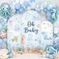 3PCS Under The Sea Baby Shower Arch Backdrop Cover Ocean Party Decorations by chiazllta