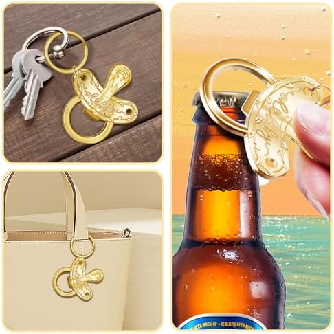 25 Pack Pacifier Bottle Openers for Baby Shower Favors with Organza Bags and Thank You Tags for Kids Birthday Party, Baby Welcome Party and Wedding - Image 3