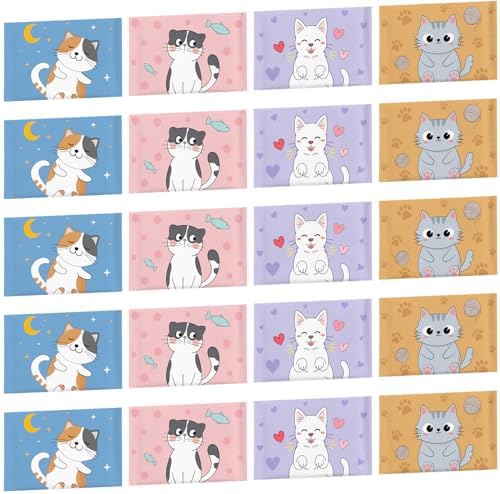 PerKoop 100 Pack Pocket Tissues Travel Slim Packs Small Facial Tissues Wallet Size Toilet Paper for Travel Guest Wedding Supplies, 4 Styles(Cat) by PerKoop