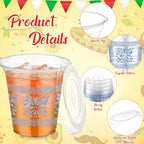 Jingmore 50 Pack 12 oz Cielito Lindo Plastic Cups, Classic, Lake Blue - Image 3