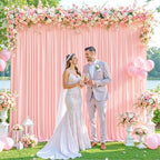 8 Panels Blush Pink Backdrop Curtain for Parties Wedding Wrinkle Free Pink Photo Curtains Backdrop Drapes Fabric Decoration for Baby Shower Birthday Party 40ft(W) x 10ft(H) - Image 4