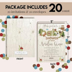 Custom Baby Shower Invites Woodland Themed Invitations 20 5x7 Personalized Ourdoors Theme Invitation Cards With Envelopes - Unique Cute Animal Baby Shower Cards - Image 4
