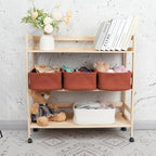 XUANGUO Small Woven Storage Baskets for Shelves, 13" x 9" x 5", Rustic - Image 4