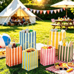 36 PCS Colorful Stripe Goodie Bags, Summer Party Gift Bags, 6 Colors - Image 7