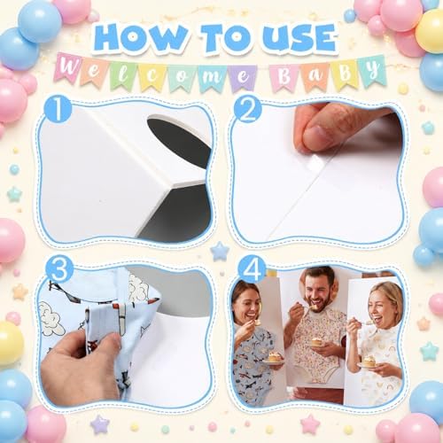 Outus 3 Sets Feed Me Baby Shower Games for Large Groups, Baby Clothes, Kt Boards, Blindfolds, 60 Adhesive Tape, Funny Hilarious Gender Reveal Activity for Guests Party Supplies (Classic) - Image 4