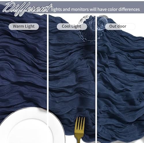 25 Pack Navy Blue Cheesecloth Table Runner 17 x 108 Inch Gauze TableRunner Fabric Semi Sheer Cheese Cloth Table Runner Bulk for Rustic Romantic Wedding Baby Shower Table Decoration - Image 4