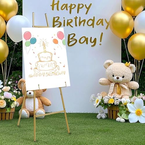 Heavy Duty Large Easel Stand for Mirror Display Wedding Sign(Gold 47'') - Image 4