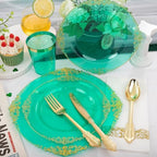 Hioasis 175 Pcs Clear Green Plates for Party - Image 6