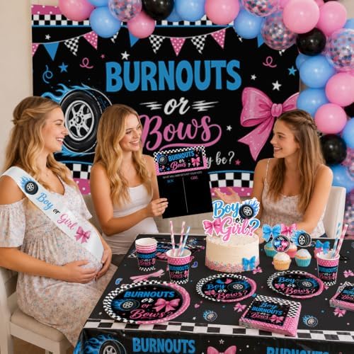 Burnouts or Bows Gender Reveal Decorations for 24 Guests - Image 4