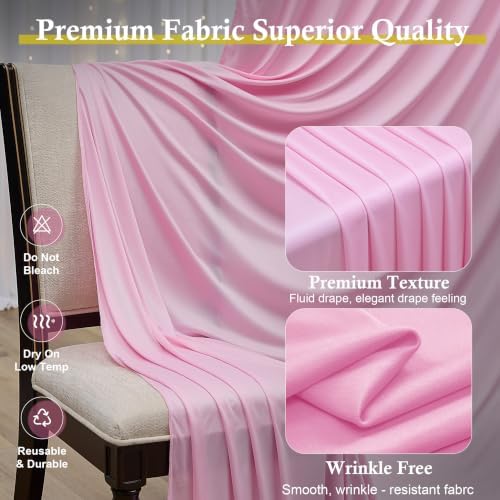 20ft x 15ft Pink Backdrop Curtains, Wrinkle Free Drapes Back Drop Cloth - Image 3