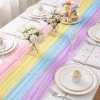8 Pcs Pastel Colorful Table Runner 29 x 70 in Colorful Tablecloth - Image 3