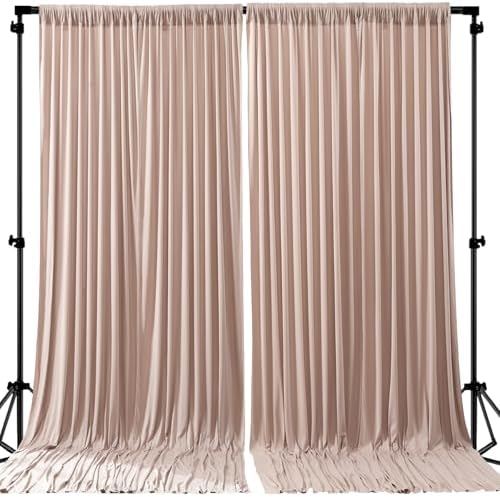 32ftx10ft Wrinkle Free Nude Blush Backdrop Curtain - 10 Feet Photography Backdrop Drapes, Silky Polyester Back Drop Cloth for Wedding Baby Shower Balloon Arch Background by Unknown
