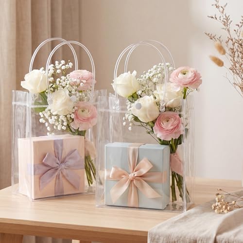 Saintrygo 50 Pcs Clear Gift Bags with Handles, 10.2 x 6.3 x 3.2 Inches - Image 4