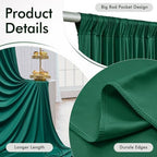 10x12 Forest Green Backdrop Curtain for Wedding Party 2 Panel 5×12FT Tall - Image 2