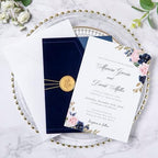 ponatia Navy Blue Velvet 5x7 Wedding Invitation Envelopes Sleeves - Image 5