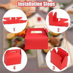 ZSDRTYU Treat Boxes, 50 Pcs Gable Boxes Party Favor Boxes Favor Boxes, Kraft Gable Treat Boxes For Christmas Decorations Birthday Party Favors (Red) - Image 7
