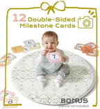 Little Dove Tummy Time Mat with 6 Toys, Macrame Baby Play Mat for Newborn, Baby Gym with 12 Milestone Cards, Stage-Based Sensory and Motor Skill Development Baby Play Gym, Non Slip Mat Washable, Green - Image 5