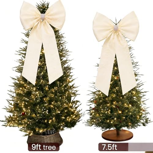 Meseey Giant Satin Bow 27x39 Inch Extra Large Decorative Bow for Christmas Tree Topper,Party,Home Wall,Baby Shower & Birthday Decor（Ivory - Image 7