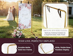 OLEEK Adjustable wedding welcome sign stand - Customizable design bundle for linen sign stand - wedding sign holder - welcome wedding sign - wedding signage with 6 Leather Hanging straps - Image 4