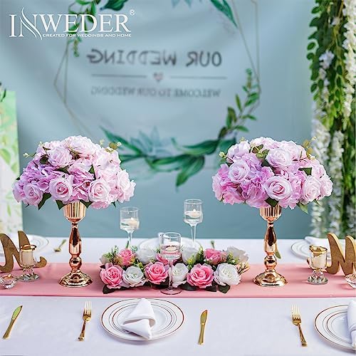 Pink Flowers Balls for Centerpieces: 14.2in Diam, Set of 2 - Image 4