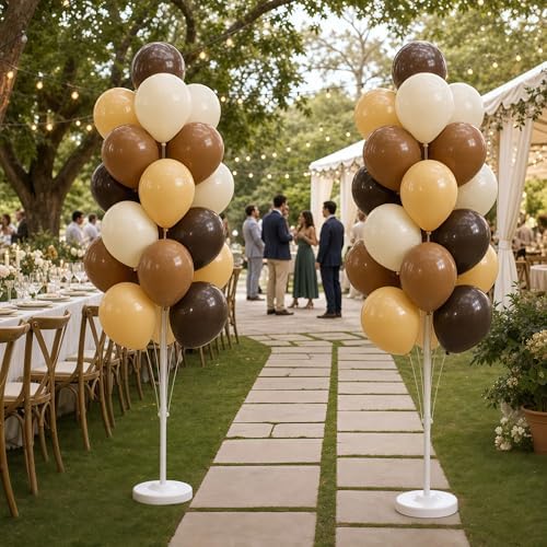 Hiins Brown Balloon Stand Kit Set of 2 With base,Pole for Party Decorations - Image 7