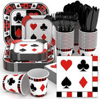 350 Pcs Casino Paper Plates and Napkins Set Disposable Serve 50 by Suttmin
