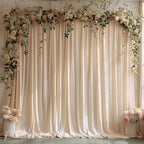 30x10ft Wrinkle Free Backdrop Curtain for Parties Soft Fabric Drapes Wedding Cream Curtain Backdrop for Birthday Party Decorations Background for Photography 5x10ft,6 Panels - Image 6