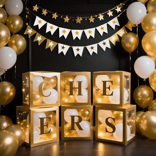 Ledido Transparent Balloon Boxes with 78 Letters Numbers Fairy Lights 6PCS - Image 6