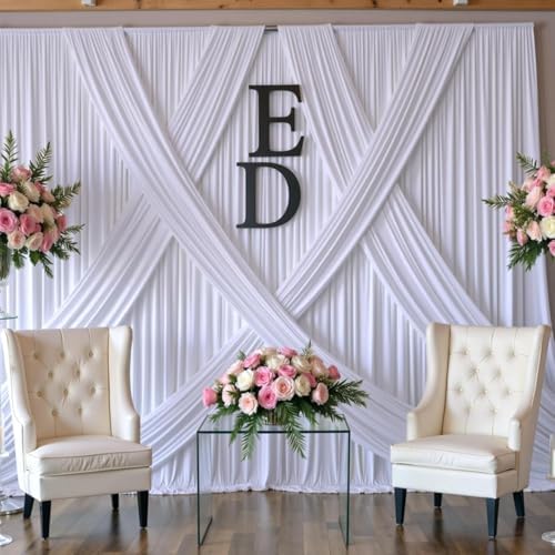 60ft x 10ft Wrinkle Free White Backdrop Curtains for Parties Wedding, 12 Panels 5x10ft Silky Soft Polyester Photo Backdrop Drapes for Party Birthday Baby Shower Photography Cloth Background - Image 7