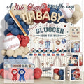 Hombae Baseball Baby Shower Decorations, A Little Slugger Party Supplies with Welcome Baby Banner Banners, Cake Cupcake Toppers, Tablecloth, Backdrop, Poster, Badges, Sash by Hombae