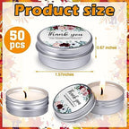 MTLEE 50 Pcs Wedding Candles Gift Favors for Guests 1 Oz, Thank You - Image 4