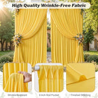 40ftx10ft Wrinkle Free Yellow Backdrop Curtain - 10 Feet Photography Backdrop Drapes, Silky Polyester Back Drop Cloth for Wedding Baby Shower Balloon Arch Background - Image 6