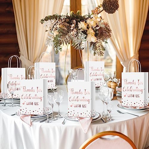 Ctosree 50 Pcs Bridal Shower Welcome Bags Bulk, White, Rose Gold - Image 7