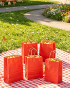 qiqee 100PCS Gift Bag with Handles Bulk Kraft Red Paper Bags Assorted Sizes(33pcs Large 13",33pcs Medium 11",34pcs Small 8") - Image 5