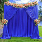 Royal Blue Backdrop Curtain 4 Panels-Wrinkle-Free Royal Blue Curtains Polyester Photography Drapes for Baby Shower Birthday Party Photo Background Backdrop Stand- 16 X10FT - Image 6